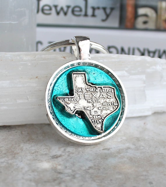 blue Texas keychain mens keychain unique gift by NatureWithYou
