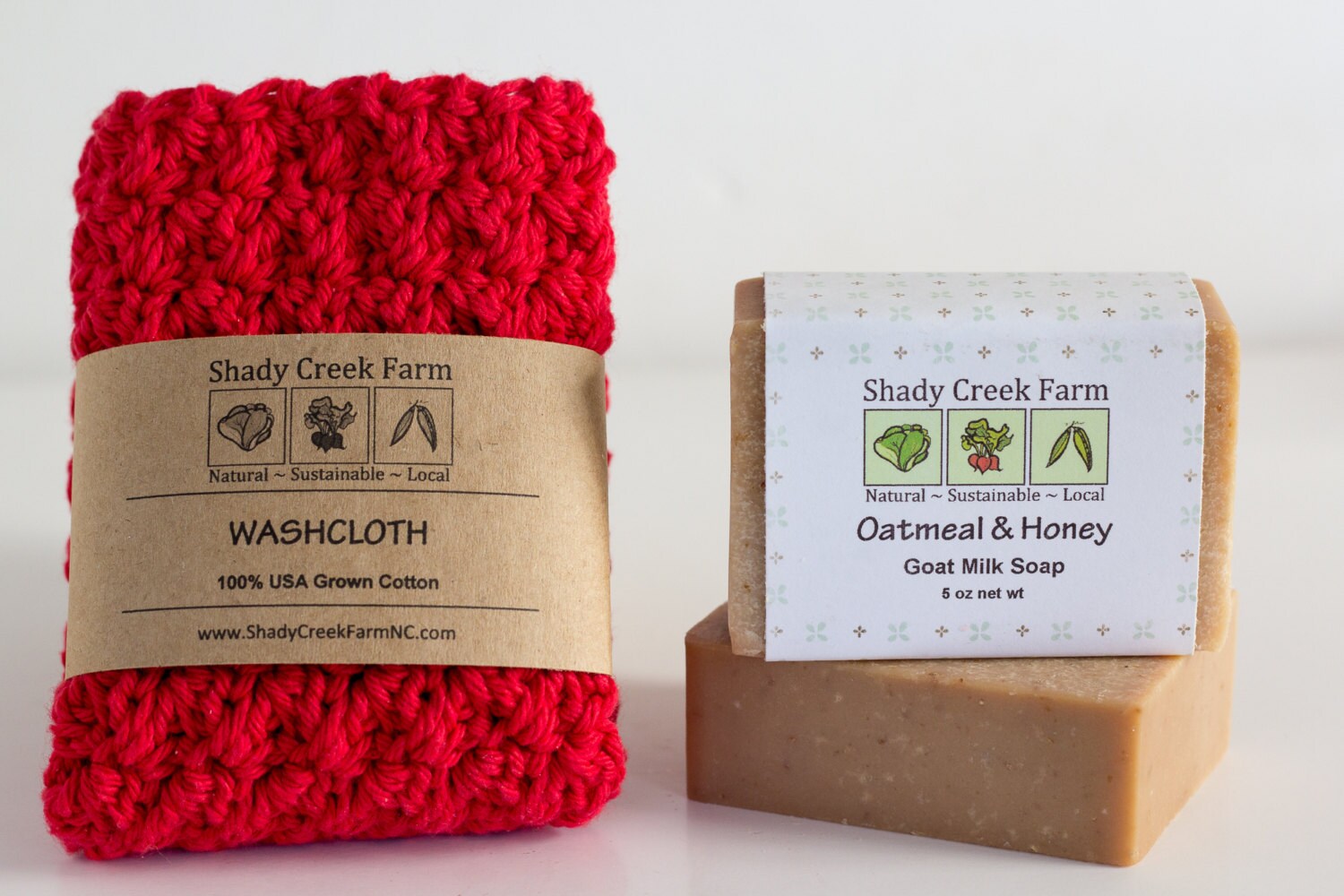Christmas Gift Soap and Washcloth Gift Set Gift for women