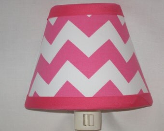 Bright Pink Chevron Children's Fabric Night Light