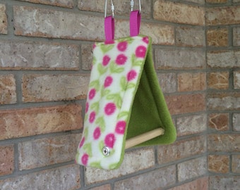 Handcrafted Cozy Bird Tent with Perch, Anti-Pill Fleece for Canaries, Lg. Finches, Parakeets, Parrotlets.