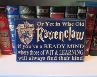 Engraved CNC Carved Wall Decor Sign - Harry Potter - Hogwarts House Ravenclaw - Muggle - Dumbledore - Quidditch J.K. Rowling Wizard