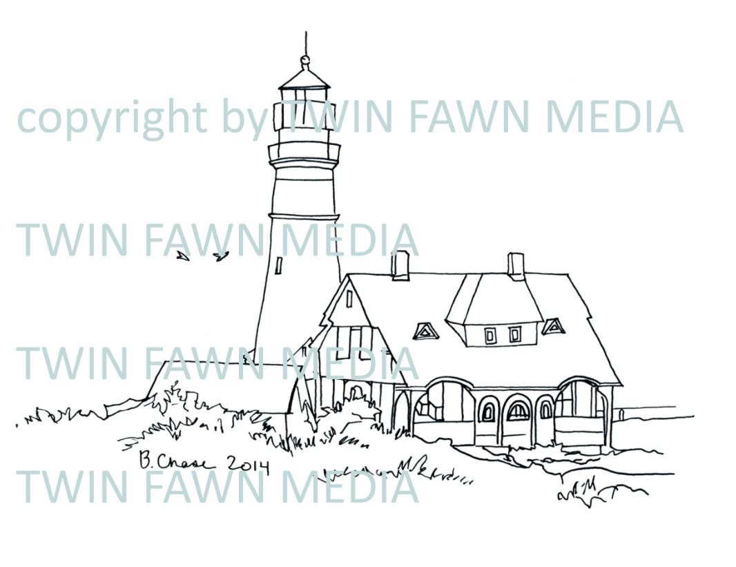 MAINE LIGHTHOUSE COLLECTION 5 five coloring pages