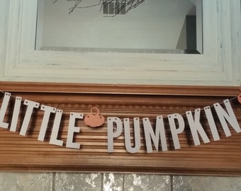 Little Pumpkin Banner // Fall Party Decorations // Birthday Party // Pumpkin Banner // Baby Banner