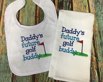 Daddy's Golf Buddy Bib, Baby Boy Gift
