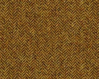 100% Wool Fabric - Herringbone - Carefully Sourced Fiber Dyed Wool for Drapery and Light Upholstery - Color: Venietian Brown - per yard