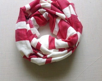 Red cotton scarf-Red & white stripe cotton scarf- Red scarf for women and men- ethiopian scarf shawl stole bufand echarpe- Accessories -