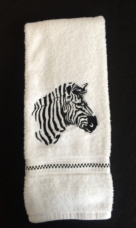 Zebra Silhouette Hand Towel Zebra towel Zebra Safari Zebra