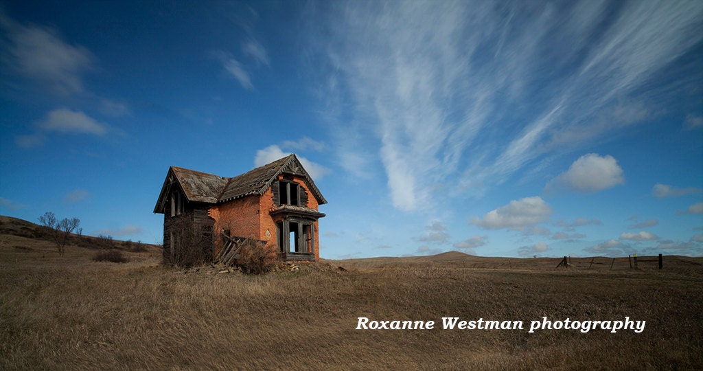 North Dakota//Abandoned house photo print//abandoned house