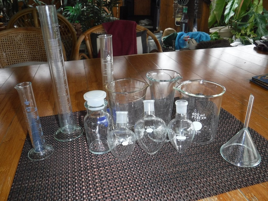 Kimax Pyrex Doerr K EXAX glass co pharmacy lab by MilliesAttique