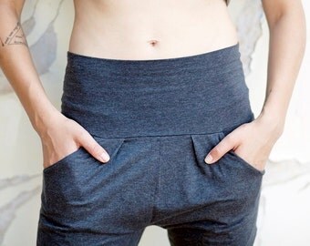 Women Yoga pants, Drop-Crotch Pants, Workout Pants, Jersey Yoga Pants, Jogger Pants, Loose Pants, Yoga Clothes