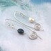2 Pearl Shawl Pin, Silver Shawl Pin, silver scarf pin, sweater pin, swarovski, akuminum, wire, fall fashion, white, blue, hammered