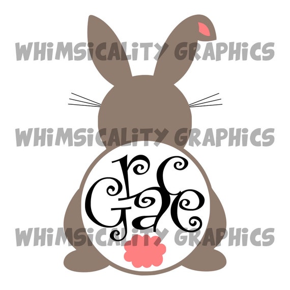 Download Easter Bunny Booty and Cotton Tail For Monogram with SVG DXF