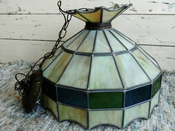 Vintage Stained Glass Lamp Shade Or Replacement Globe 1890