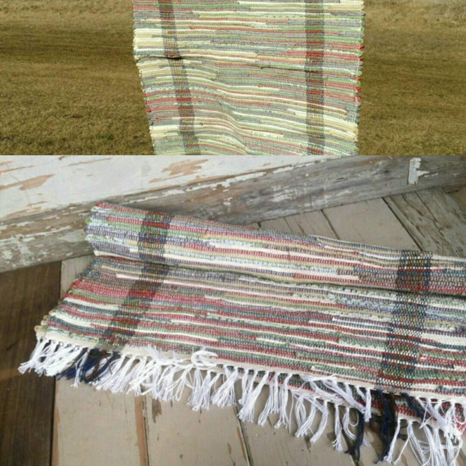 Amish Rag Rug Primary Colored Rag Rug Happy Bright Area