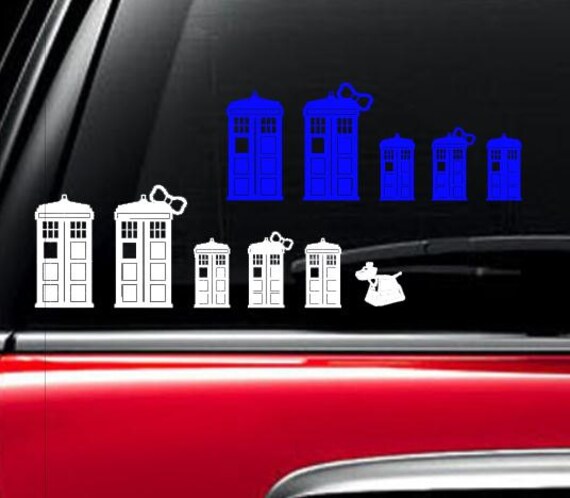 Doctor Who inspired Tardis family car Decal Dr Who Sticker Dr