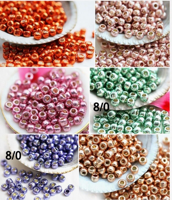 TOHO Seed Beads Size 8/0 Permanent Finish Galvanized Mint