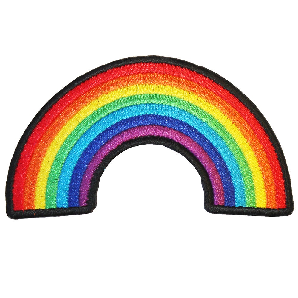 Rainbow Iron On Patch Embroidery Sewing DIY Customise Denim