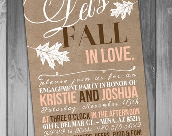 Engagement Invitation Fall Engagement Invitation Fall In Love Engagement Party Rustic Engagement Fall Engagement Invites Lets Fall