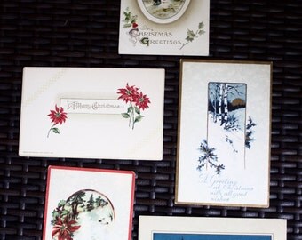lot of old antique Christmas cards
