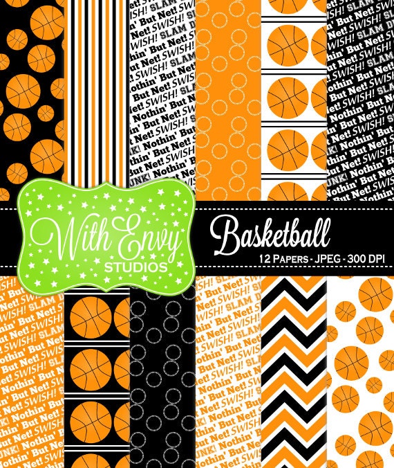 50% OFF Basketball Digital Paper Basketball Scrapbook Paper