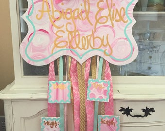Baby girl door hanger- u choose colors