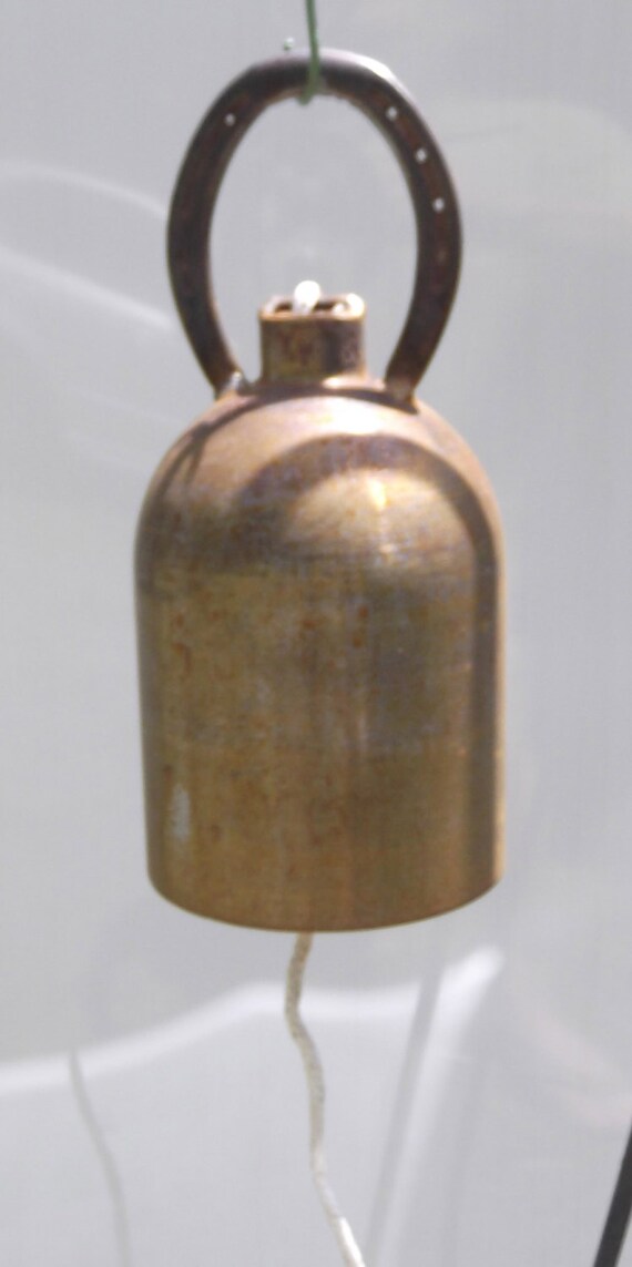 Tank bell wind chime or gong with horseshoe