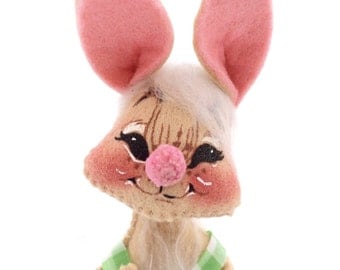 Vintage Annalee Mobilitee Rabbit Doll 1971 Annalee Thorndike, Meredith New Hampshire Collectible Doll, Easter Decor 6 Inch Rabbit Doll