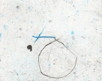 Delicate Etching Art. Contemporary Small Etching Print. Abstract Print. Minimalist Printmaking Art. Intaglio Miniprint. Small Square Art.