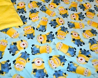 Weighted Blanket, Sensory weighted Blanket, Minions weighted blanket, Sensory calming blanket, Kids weighted blanket