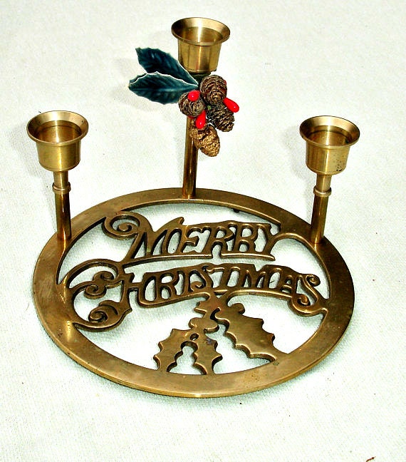 solid brass christmas candle sticks by harmoneescreations solid brass christmas candle sticks by harmoneescreations
