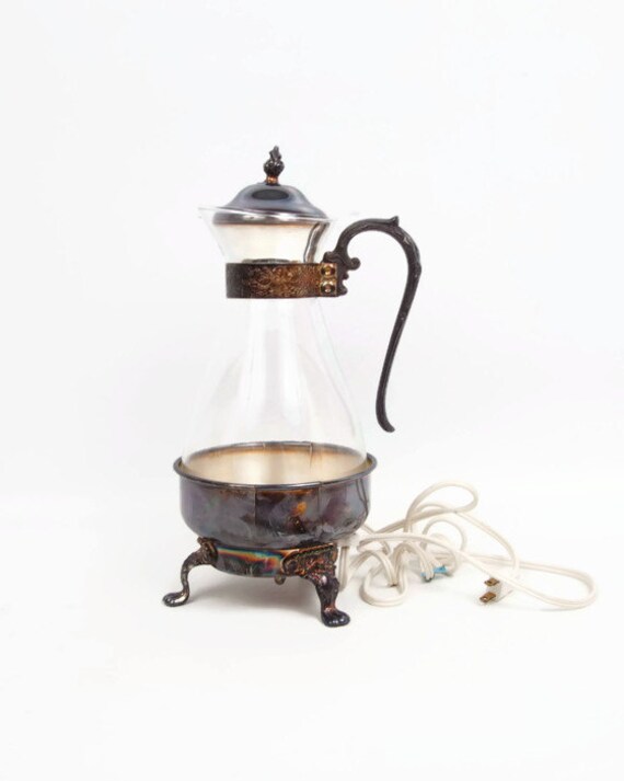 Vintage Silver Plated Coffee Carafe Coffee Warmer Sheridan