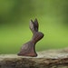 Brown Rabbit Wooden Toy - Walnut Wood - Nature Table - Waldorf Animal