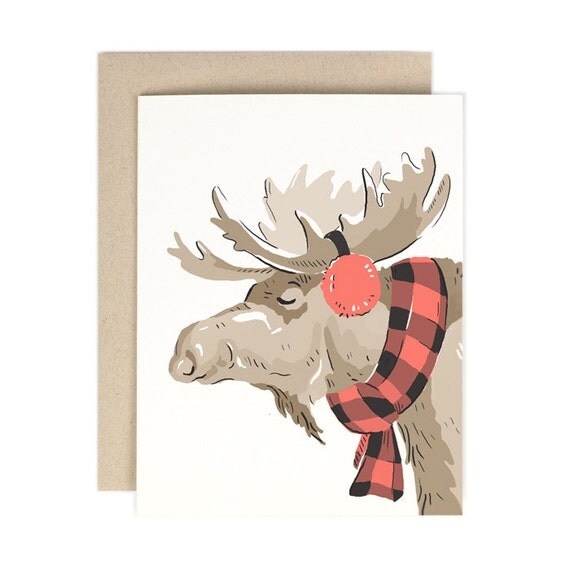 Buffalo Check Moose Greeting Card