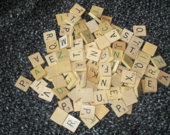 100+ Random Vintage Scrabble Tiles, Scrabble Crafts, Craft Supply