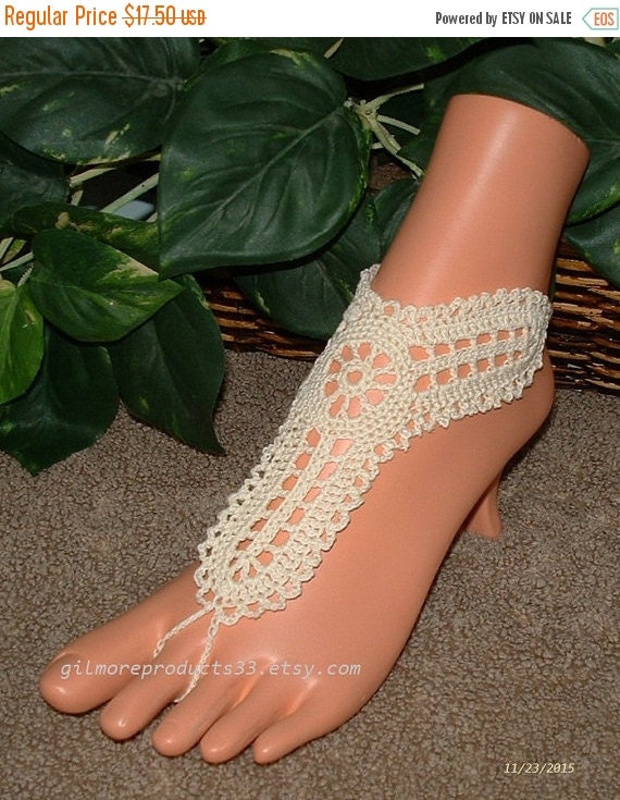 Crocheted Wedding Leg Wear. Beach Foot by gilmoreproducts33