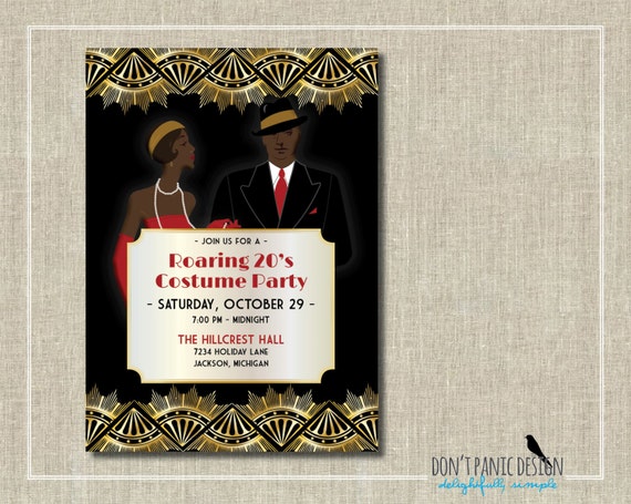 Printable Roaring 20's Invitation Flapper Invitation