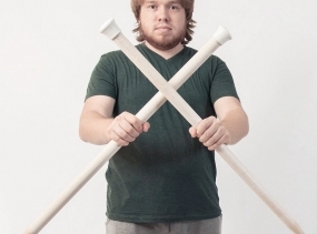 Giant Knitting Needles. Super Big Wooden Needles.  US 70 / 1.4 inches. Needles for very bulky yarn. Wow Needles by woolWow.