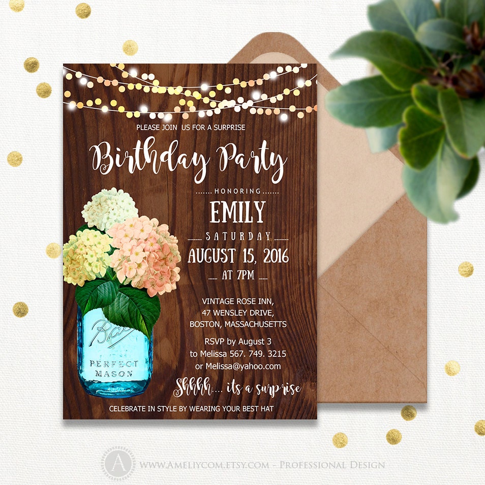 Adult Birthday Invitations Printable Surprise Birthday Party