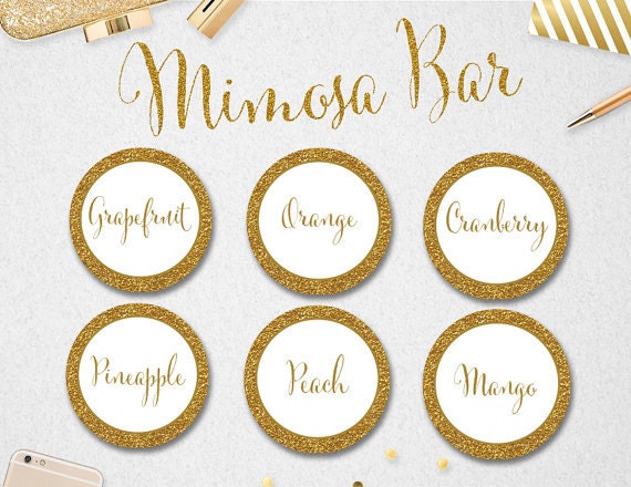 DIY: Mimosa Bar with Free Printables! - Alysea Vega