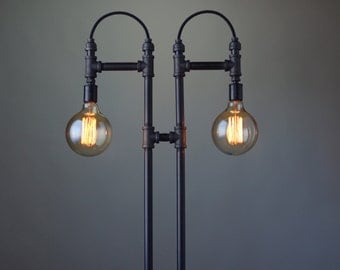 Steampunk Floor Lamp - Industrial Light - Edison Bulb Floor Lamp - Industrial Furniture - Modern Floor Light