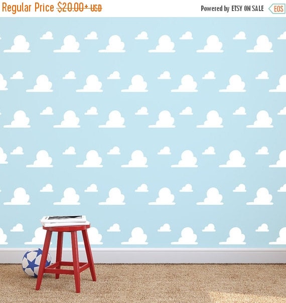 SPRING SALE Toy Story Inspired Cloud Pattern Wall by danadecals