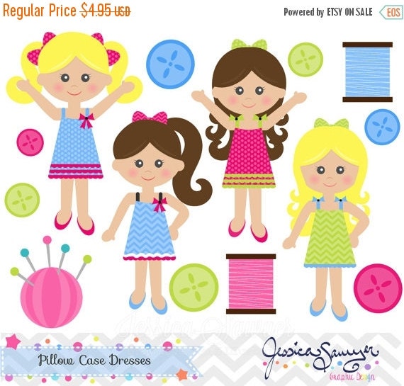 80% OFF - INSTANT DOWNLOAD, pillow case dresses clipart, sewing clip art, for commercial use, personal use Il_570xn