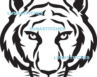 Tiger Face down Cut SVG File INSTANT DOWNLOAD