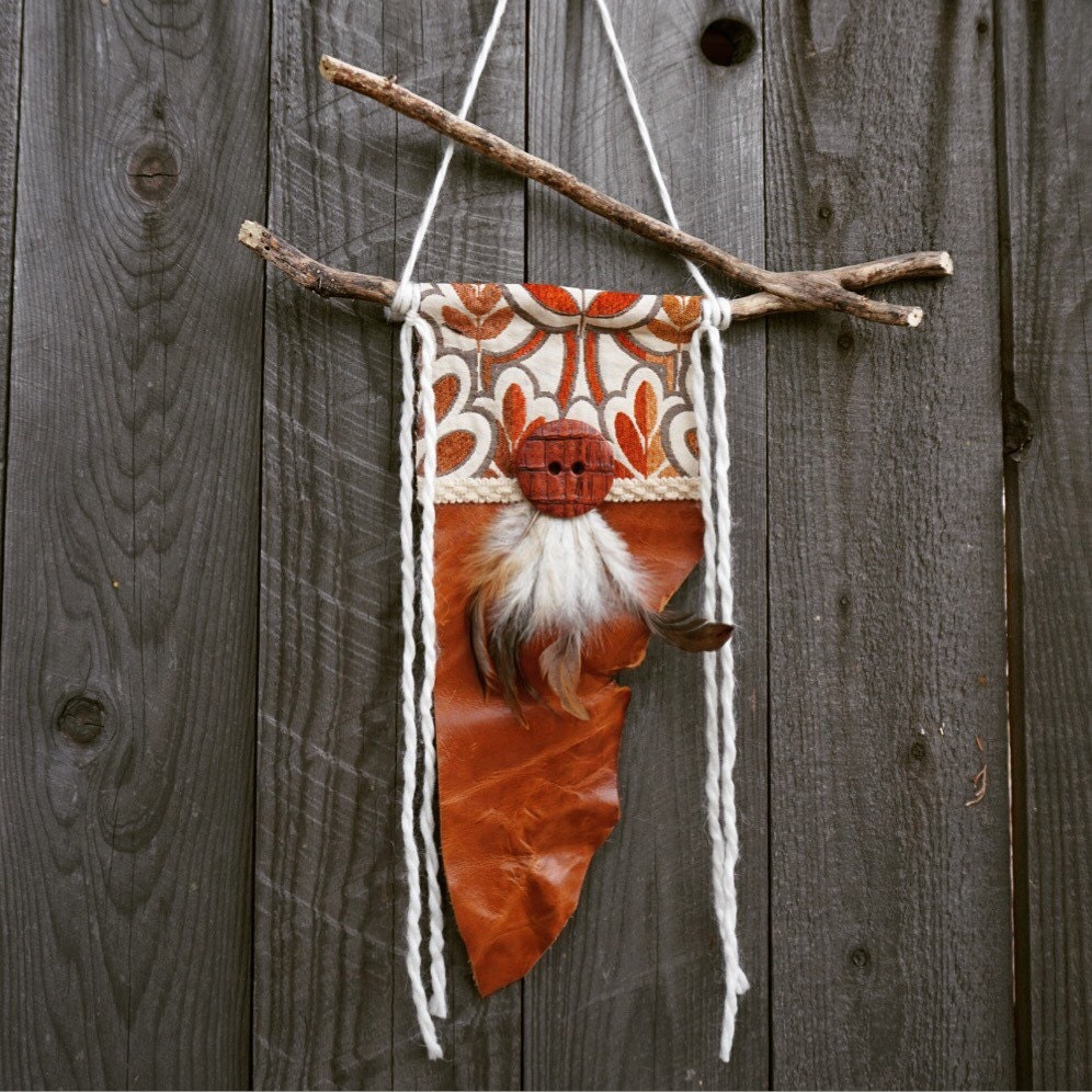 Boho Wall Hanging Leather Wall Hanging Prayer by GypsyTribeJewels