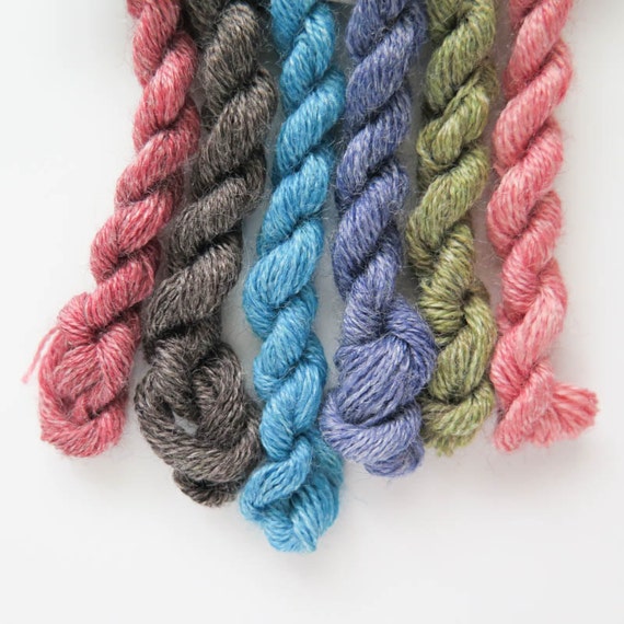 Hand-Dyed Wool Blend Thread Set Wool Embroidery Floss by In