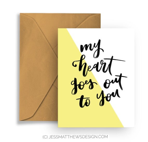 Items similar to My Heart Goes Out To You Best Wishes Handcrafted