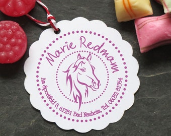 Stamp of horse's head with your name 40 mm