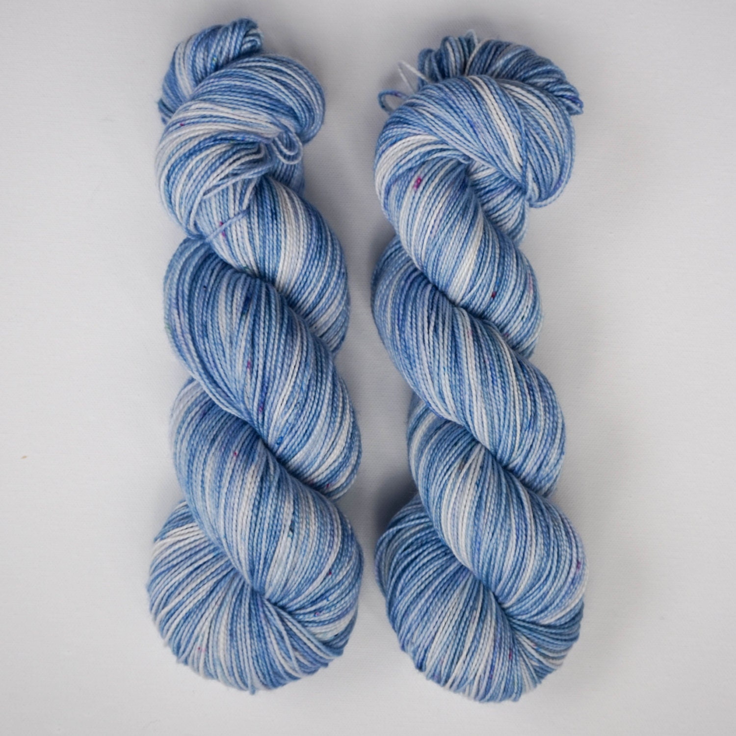chambray hand dyed sock weight yarn 2 ply 80/20 SW