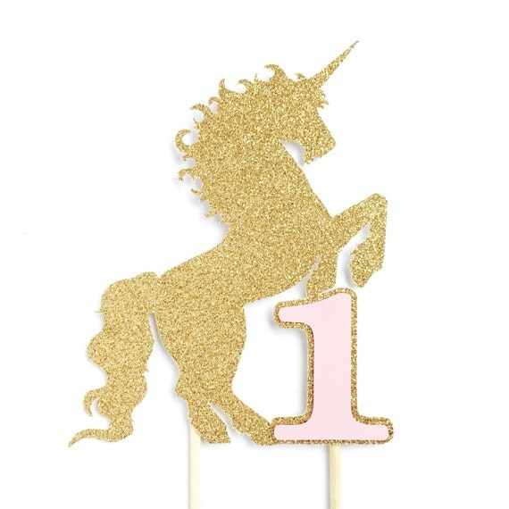 unicorn birthday cake topper gold glitter unicorn cake