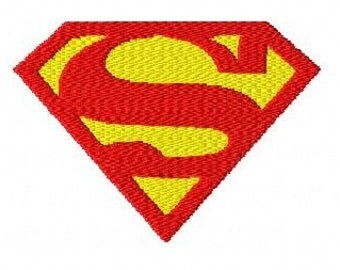Superman logo machine embroidery design 2 inch instant download